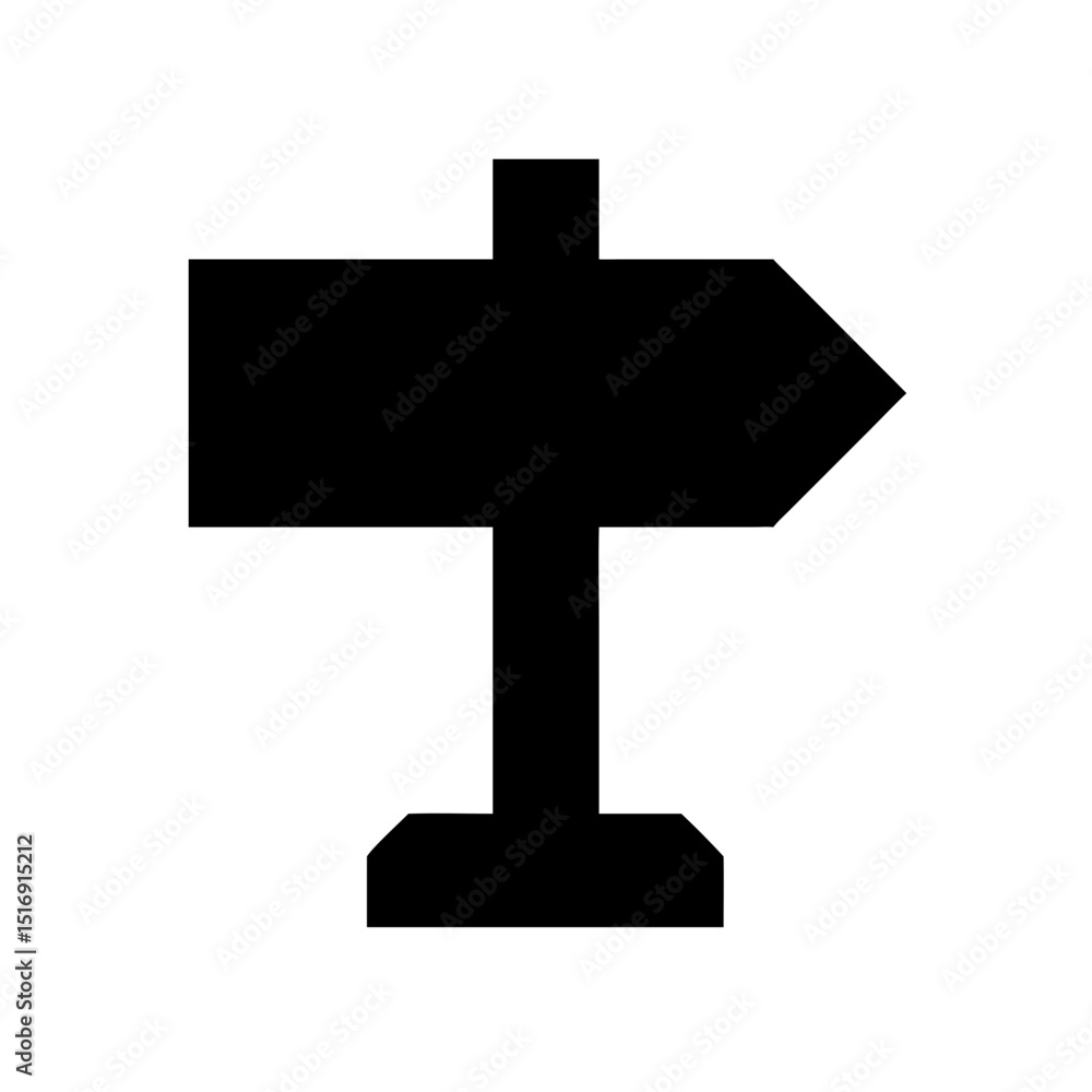 Poster directional sign vector graphic for navigation and wayfinding design elements and icons usage needs