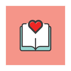 Book with Heart Icon - Love for Reading