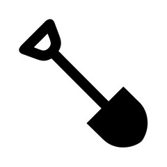 Illustration of a black shovel digging tool for gardening farming agriculture construction and landscaping