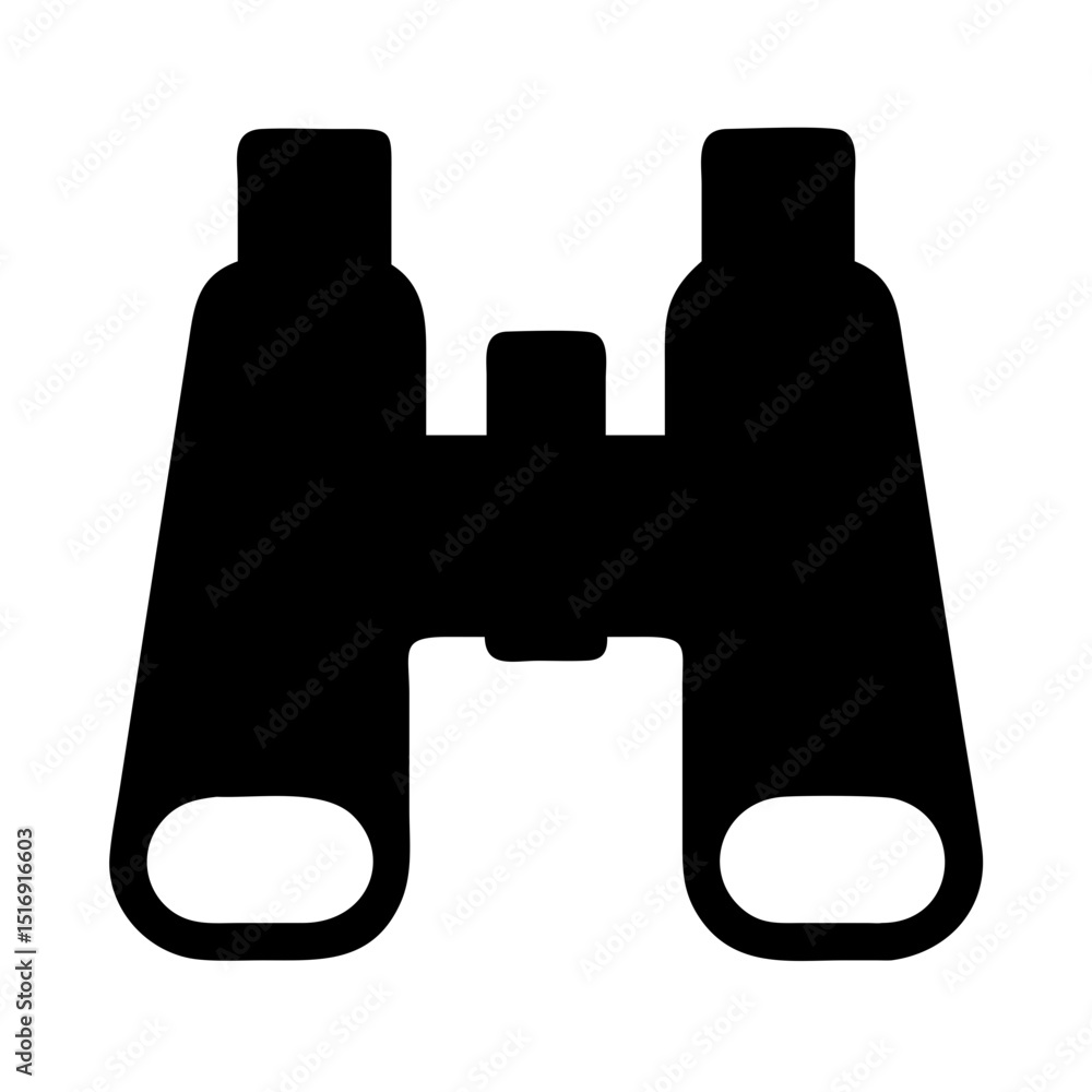 Poster binoculars vector image for observation and optical equipment with zoom and search tool design eleme