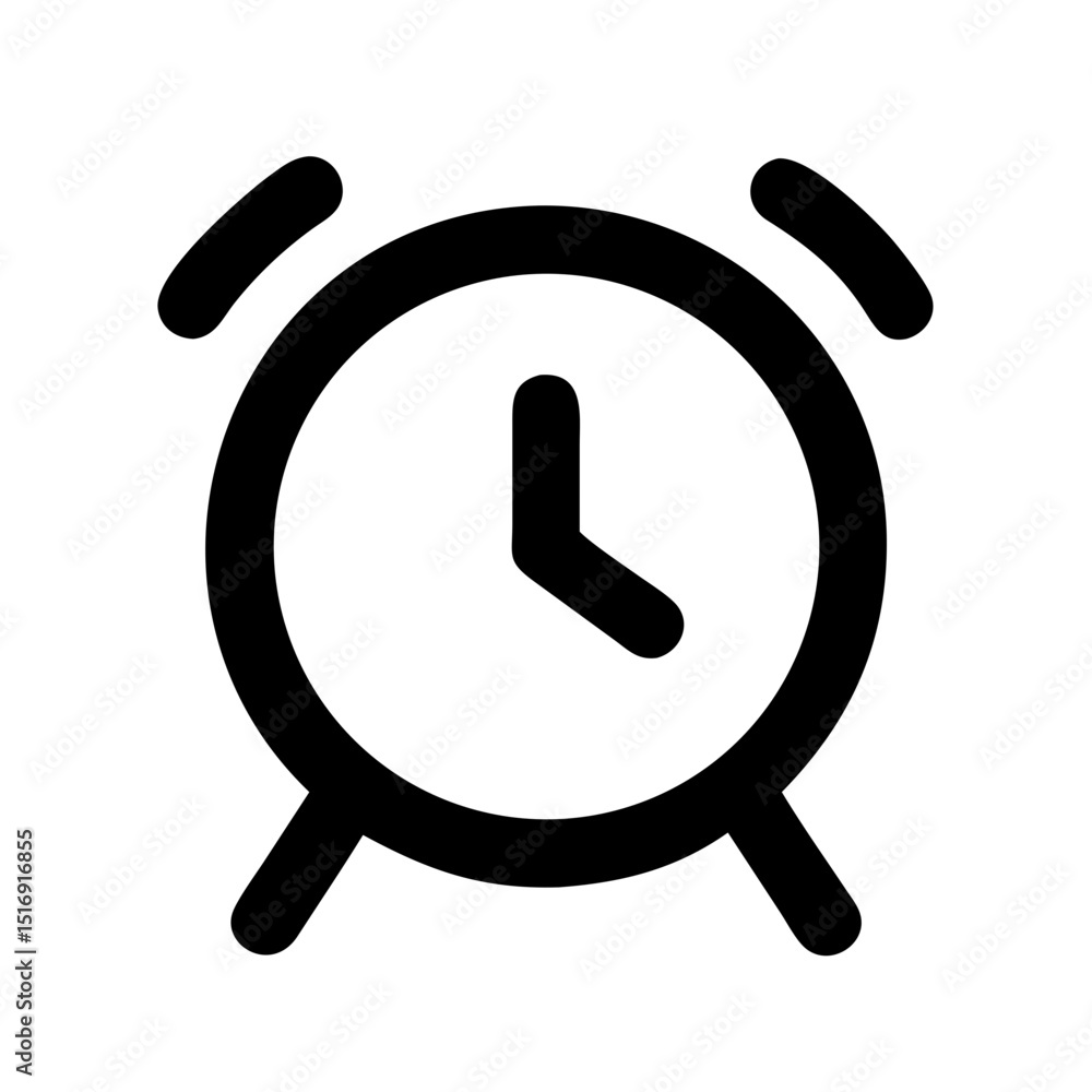 Poster alarm clock time reminder wake up call deadline schedule appointment notification timer icon vector