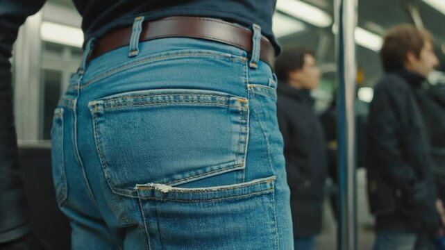 Pickpocket stealing a wallet.