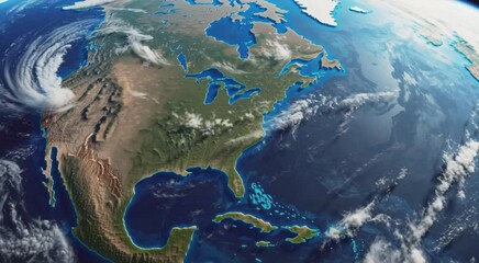 North america rotating earth aerial view stock footage - Powered by Adobe