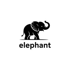 Elephant Silhouette Logo Vector with Playful Design