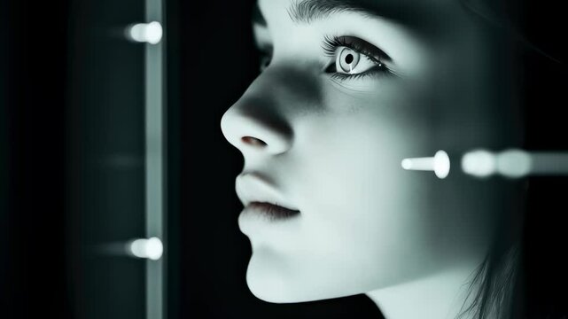 Futuristic face scanning technology in action: analyzing profiles from multiple angles