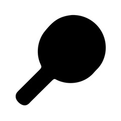 Black silhouette of ping pong paddle vector graphic for sports equipment and recreation use design