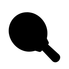 Isolated black ping pong paddle table tennis bat equipment for sport and recreation game play