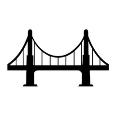 Bridge vector drawing design, black bridge illustration, architecture and engineering design, icon