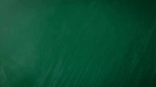 Green chalkboard background with chalk residue, surface texture for educational or creative applications