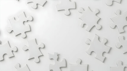 Abstract White Puzzle Pieces Background