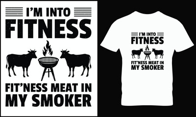 BBQ T-shirt design vector.