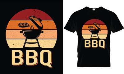 BBQ T-shirt design vector.