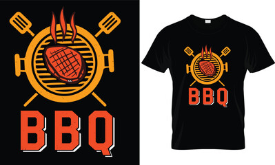 BBQ T-shirt design vector.