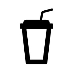Black soda cup with straw vector art illustration image graphic design drink refreshment beverage takeaway icon