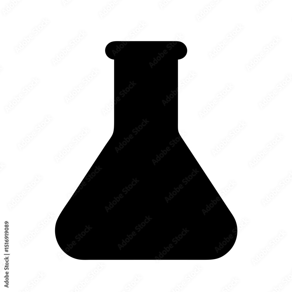 Poster laboratory flask vector for science experiments and chemistry research icon graphic design asset