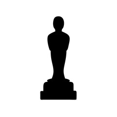 Oscar award statue silhouette vector, film industry award, hollywood award, acting award icon
