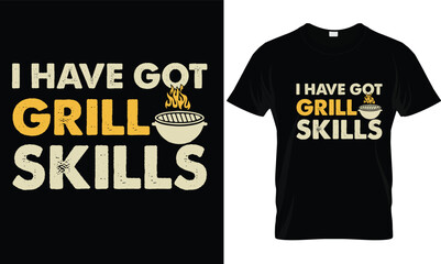 BBQ T-shirt design vector.