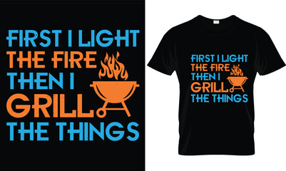 BBQ T-shirt design vector.
