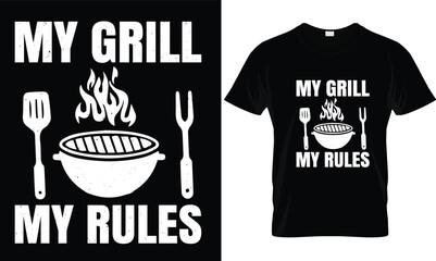 BBQ T-shirt design vector.