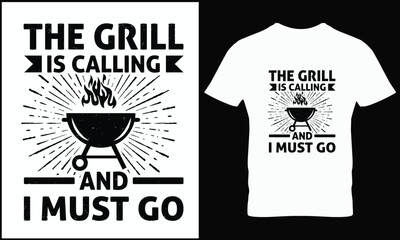 BBQ T-shirt design vector.