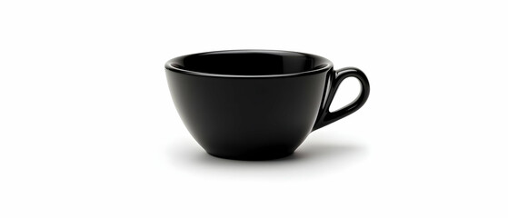 Simple Black Teacup On White Background