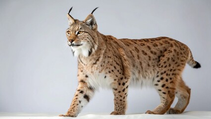 Fototapeta premium Eurasian Lynx on studio background