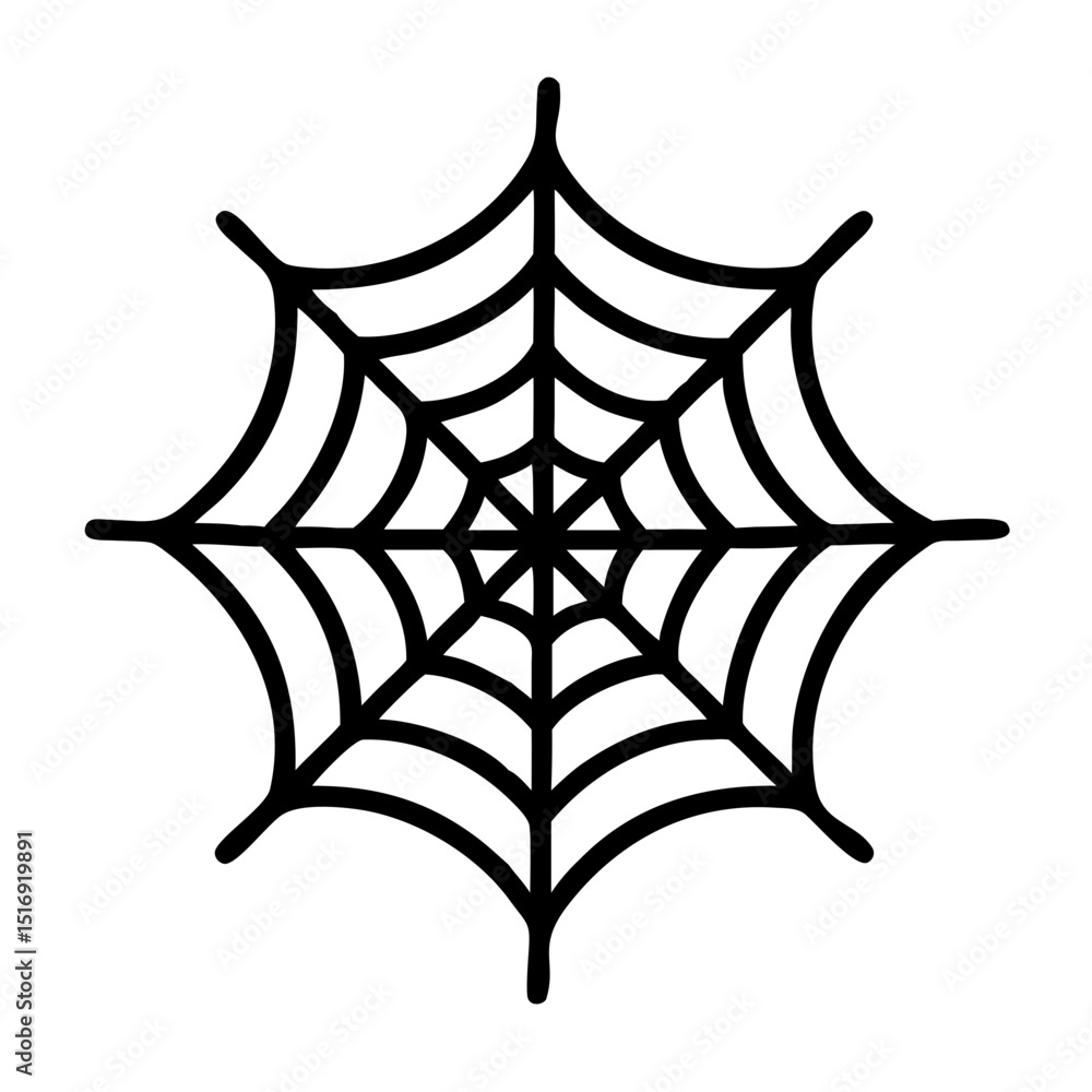 Poster spiderweb halloween vector illustration spider web spooky arachnid cobweb design graphic element ico