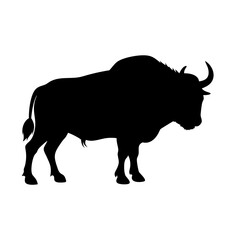 Silhouette bison illustration, american bison, buffalo, wildlife, mammal, animal, nature art
