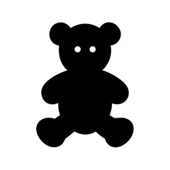 Black teddy bear silhouette vector illustration for children's designs and graphics projects