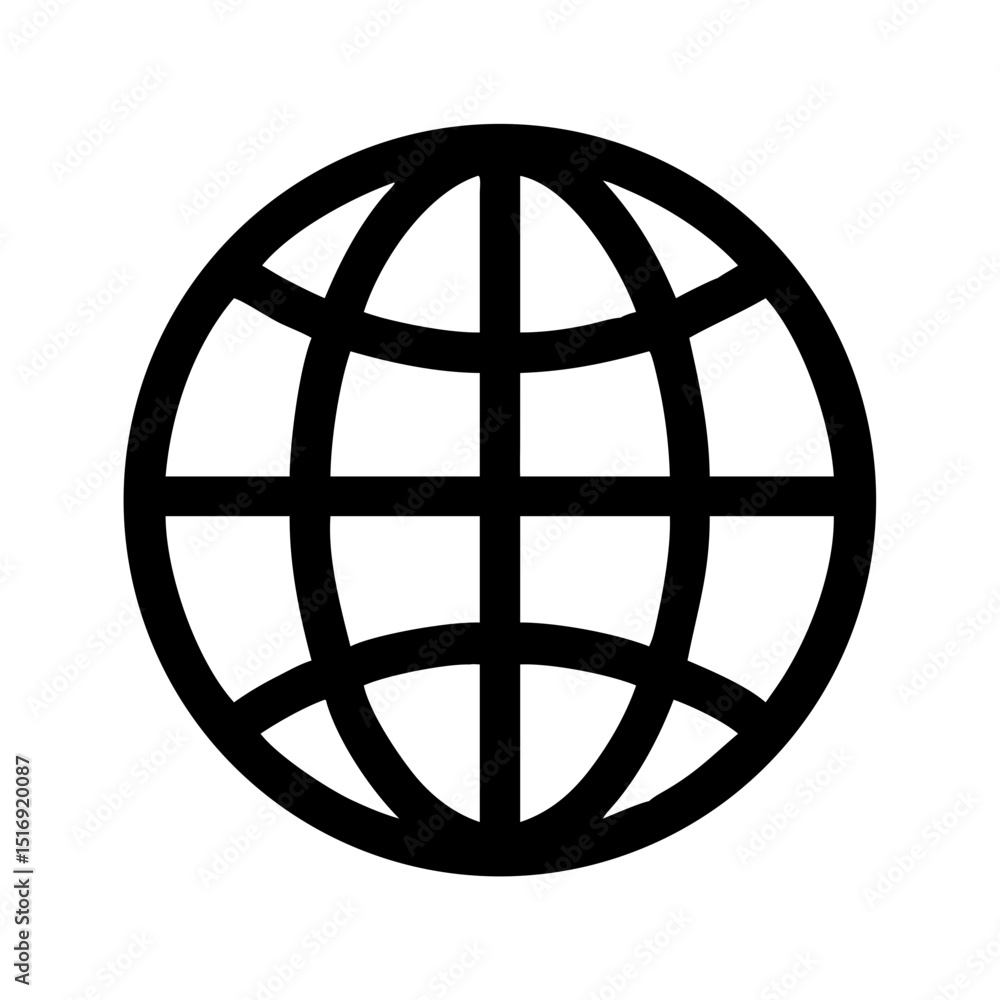 Poster globe world earth map global network connection internet website browser communication icon vector