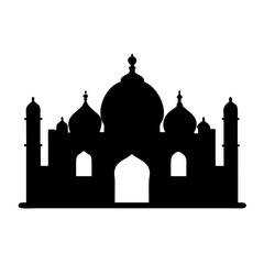 Taj mahal silhouette vector graphic india tourism landmark architecture travel design icon art