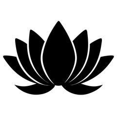 Fototapeta premium Black lotus flower vector illustration for tattoo design, yoga studio logo and spa graphic design