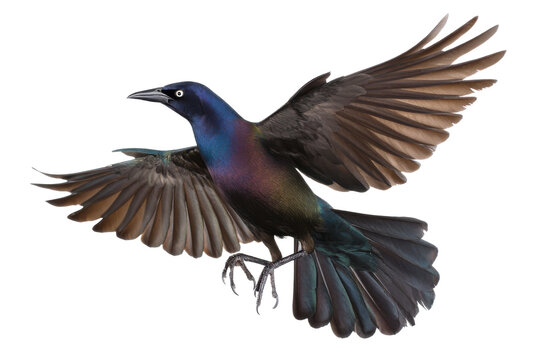 Majestic Great-Tailed Grackle in Flight A Stunning Avian Illustration