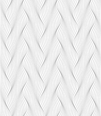 Vector seamless texture. Modern geometric background.  Grid with wavy lines.