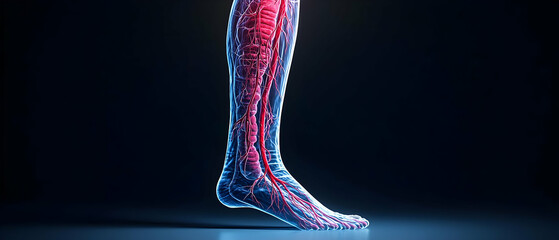 Detailed 3D Illustration Of Human Leg Anatomy
