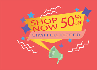 Sale tags.Shopping stickers. 50 % off price

  