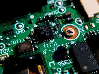 close up electronic circuit board