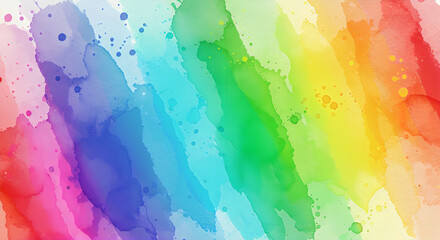 LQPTQ+ Pride Rainbow watercolor banner background on white
