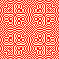 Rhombuses and circles ornament. Seamless checks, rings pattern. Diamonds, rounds backdrop. Tiles wallpaper. Ethnic motif. Geometric linear background. Digital paper. Geometrical textile print.