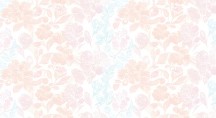 Obraz premium Organic hand-drawn floral pattern with delicate linework ideal for backgrounds in feminine and romantic designs