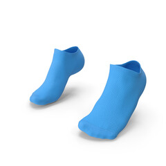Blue Socks on Foot Standing on Toes Isolated on Transparent Background