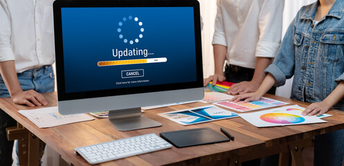 Software update on computer for brisk version of device software upgrade