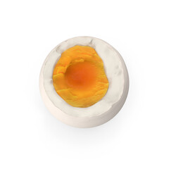 Soft Boiled Egg Open Isolated on Transparent Background