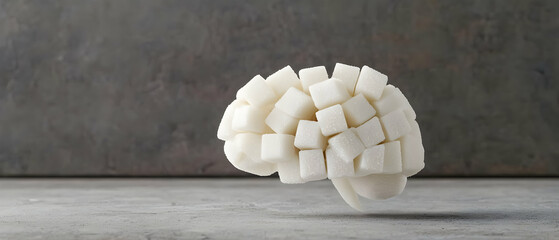 Sugar Cubes Forming A Brain Shape