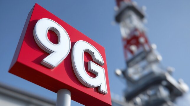 9g network technology sign with tower in background