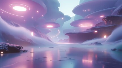 Generative AI Art: Ethereal Digital Landscapes"