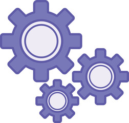 Colored Mechanical Icon. Vector Illustration. Made or Machine Operated. Gear. Concept Engineering