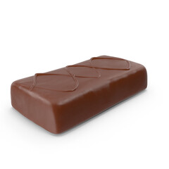 Sponge Cake Covered in Crisp Chocolate Isolated on Transparent Background