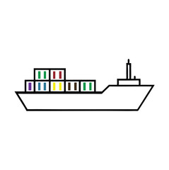Fototapeta premium vector illustration of a ship icon