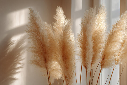 Background with dried pampas grass.
